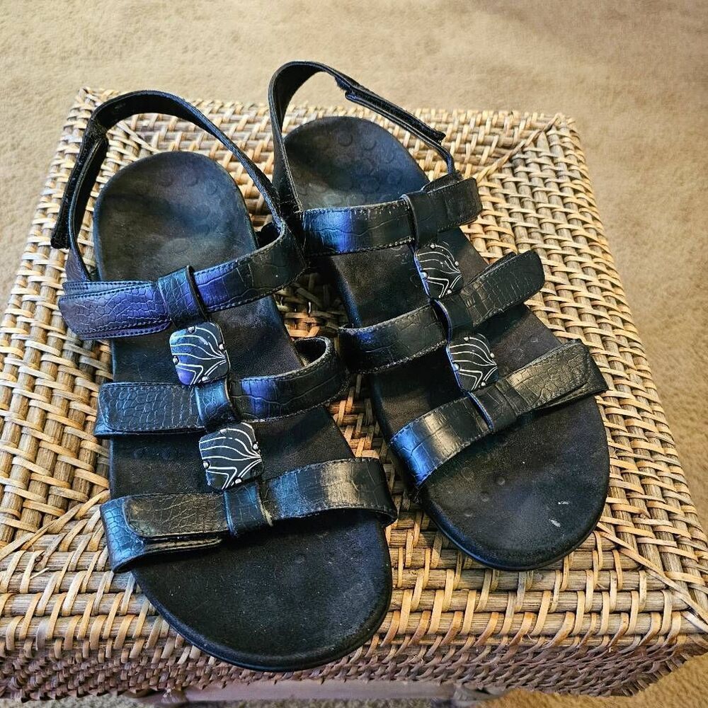 Vionic Black Leather Sandals Style Amber Size 9